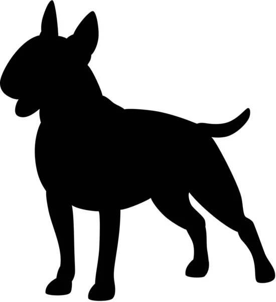 Bull terrier hund Silhouette — Stock vektor