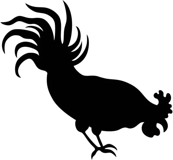 Ilustración Una Silueta Gallo Aislada Ilustración Vectorial — Vector de stock