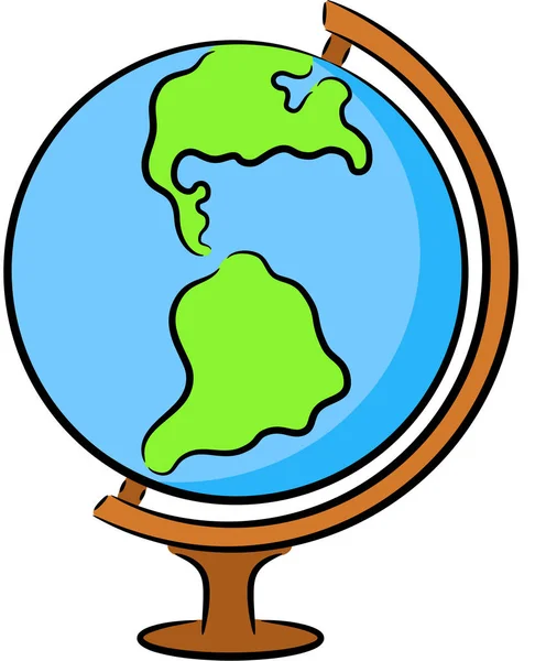 Illustration Globe Terrestre Isolé Modèle École Globe Terrestre — Image vectorielle