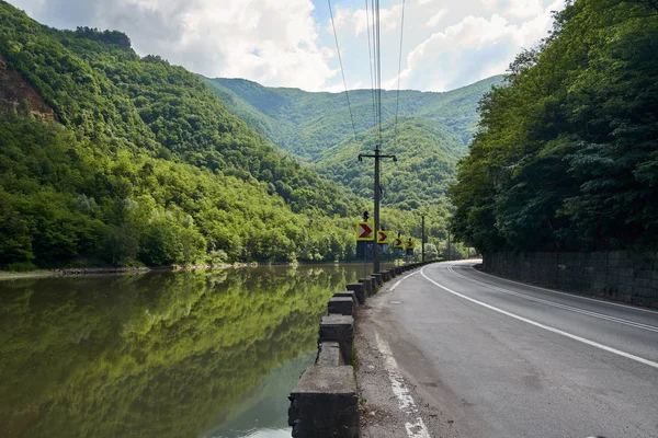 Highway Going Olt River Romania — Stock Photo, Image