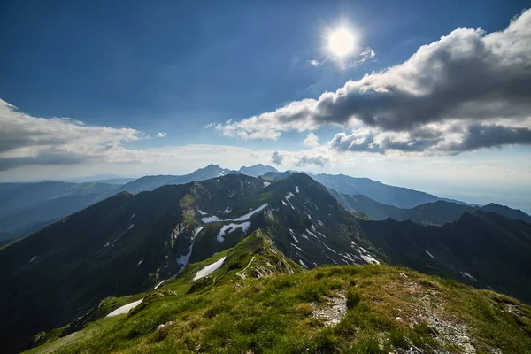 Paysage Avec Hautes Montagnes Rocheuses Été — Photo