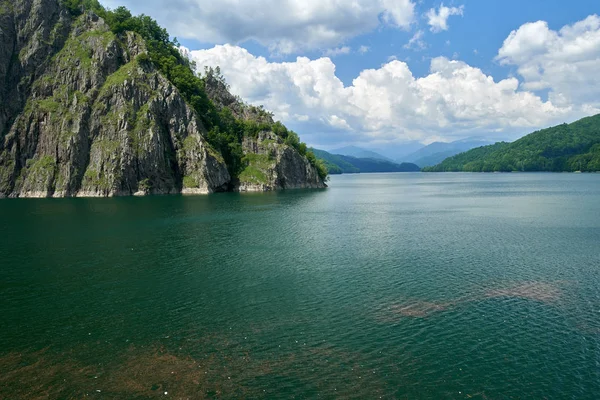 Krajina Přehradní Jezero Vidraru Fagaras Hory Rumunsku — Stock fotografie