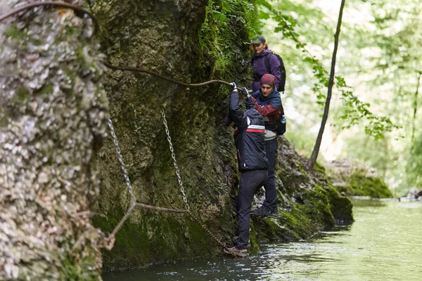 insanlar dağ orman izinde hiking