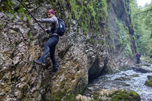 insanlar dağ orman tehlikeli izinde hiking