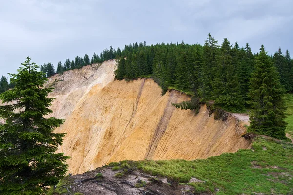 Vista Panorâmica Erosão Ruginoasa Pit Partir Das Montanhas Apuseni Roménia — Fotografia de Stock