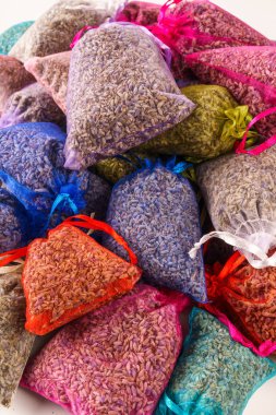 Lavanta Aromaterapi için küçük torbalarda closeup potpuri çuval,