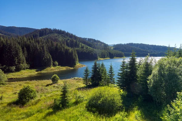 Пейзаж Vidra Греблі Озеро Паранго Гори Румунія — стокове фото