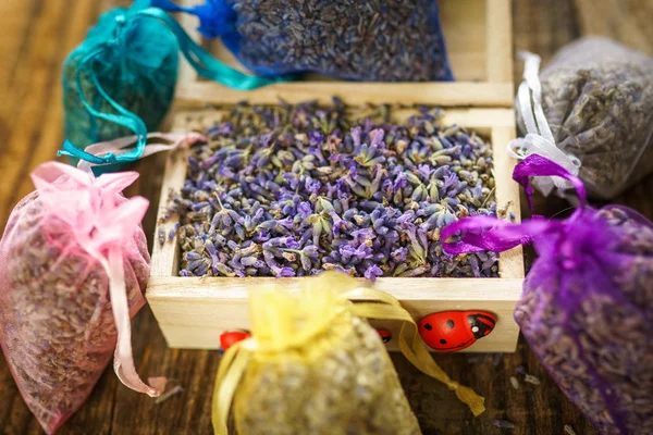 Closeup Potpourri Sacks Lavender Small Bags Aromatherapy — Stock Photo, Image