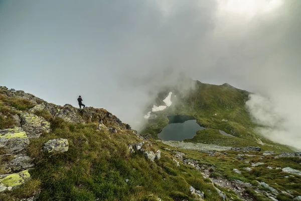 Landskap Med Glaciala Sjön Capra Făgăraş Bergen Rumänien — Stockfoto