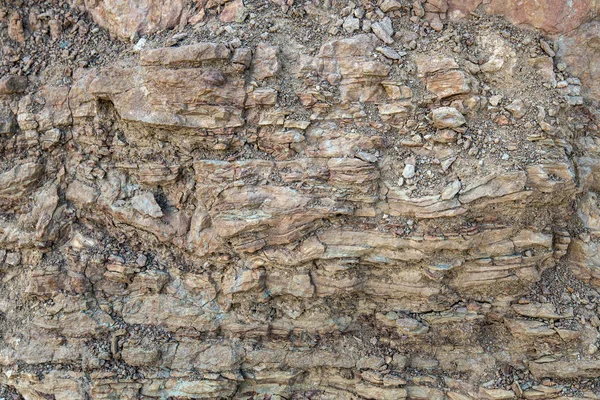 Vista Perto Camadas Geológicas Sítio Arqueologia Detalhes — Fotografia de Stock
