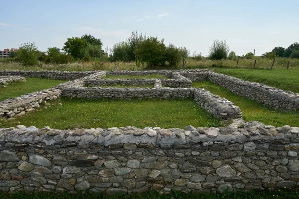 Стародавня Римська Фортеця Руїни Археологічному Розкопку — стокове фото