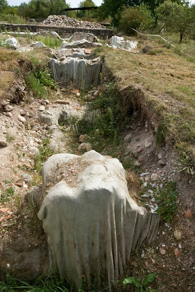 Развалины Древнеримской Крепости Месте Археологических Раскопок — стоковое фото