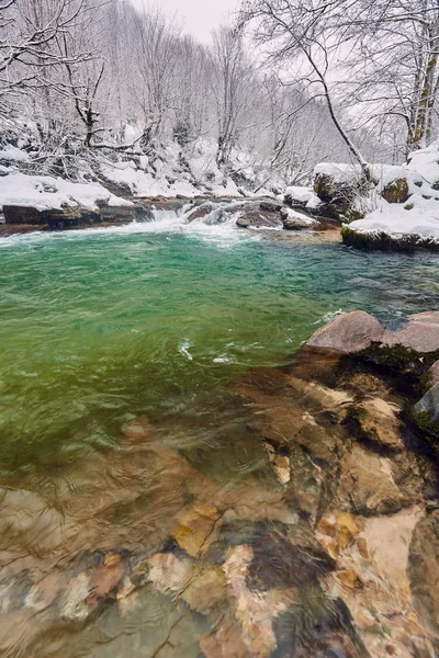 Rivier Met Azuurblauwe Wateren Winter — Stockfoto