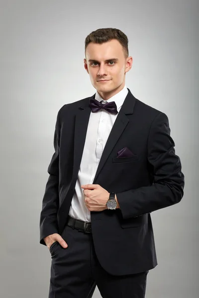 Closeup Young Man Business Suit — Stock Photo, Image