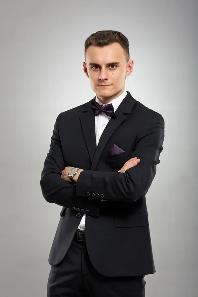 Closeup Young Man Business Suit — Stock Photo, Image