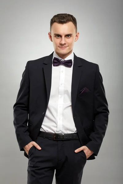 Closeup Young Man Business Suit — Stock Photo, Image