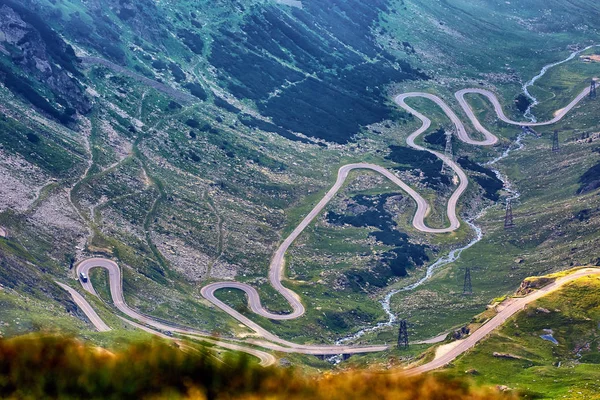 Aerial View Winding Road Mountains — Stock Photo, Image