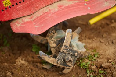 Closeup yere motorlu tiller