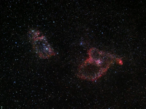 Kalp Ruh Nebulası Geniş Alan Astrofotoğrafçılık — Stok fotoğraf