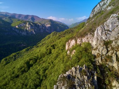 Dağlar ve ormanlar ile yüksek hava manzara