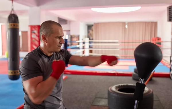 Boxer Arbeta Med Speed Bag — Stockfoto