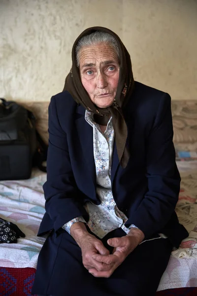 Portrait Old Woman Indoor — Stock Photo, Image