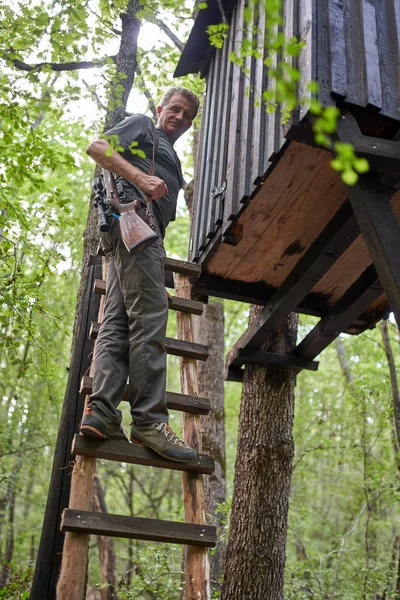 Fegyvert Etetés Helyet Vadon Élő Állatok Játék Ranger — Stock Fotó