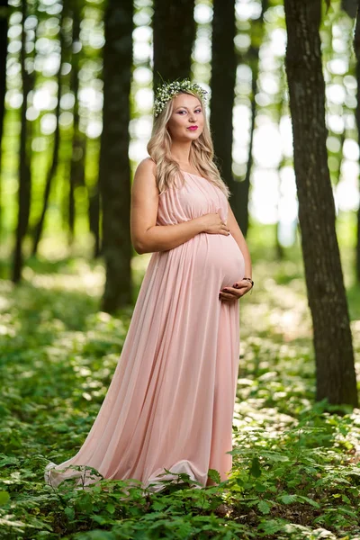 Ritratto Una Bella Giovane Donna Incinta All Aperto — Foto Stock