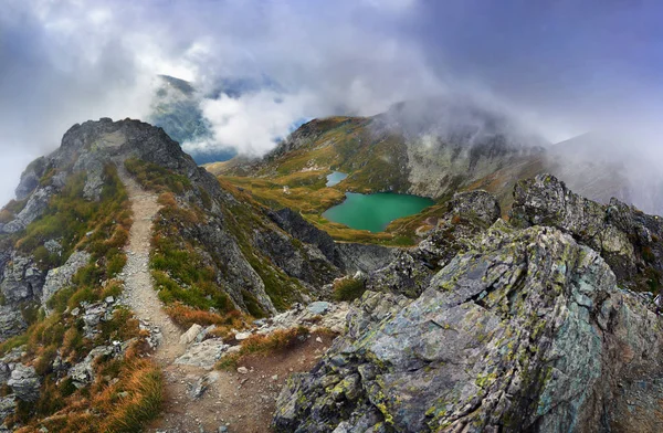 Hochauflösendes Panorama Der Fagaras Berge Und Des Capra Sees Rumänien — Stockfoto