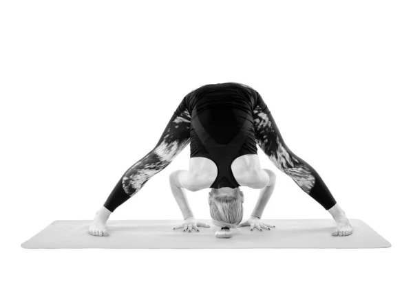 Yogalehrerin Verschiedenen Posen Isoliert Auf Weißem Hintergrund — Stockfoto