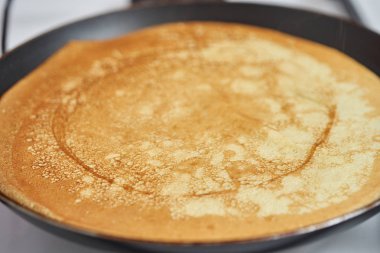 Evde amerikan krep hazırlanması Closeup, çeşitli çerçeveleme