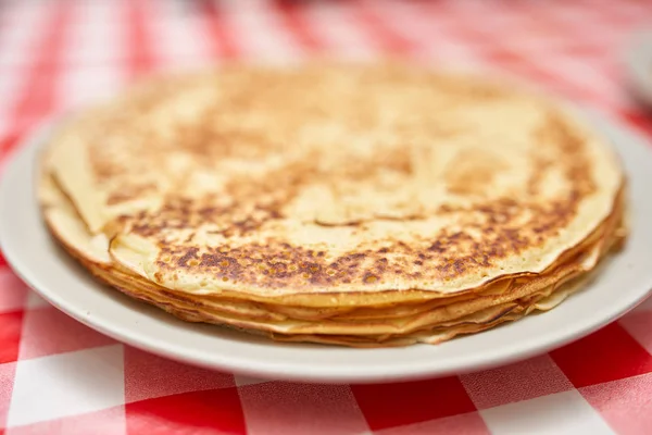 Closeup Preparing American Pancakes Home Various Framing — Stock Photo, Image