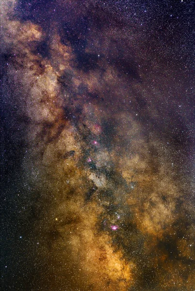 Milchstraße Der Galaktische Kern Von Der Nordhalbkugel Aus Gesehen — Stockfoto