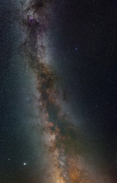 Großes Zusammengenähtes Panorama Der Milchstraße — Stockfoto