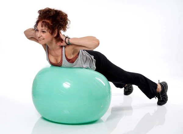 Mujer Mayor Haciendo Ejercicio Una Clase Fitness — Foto de Stock