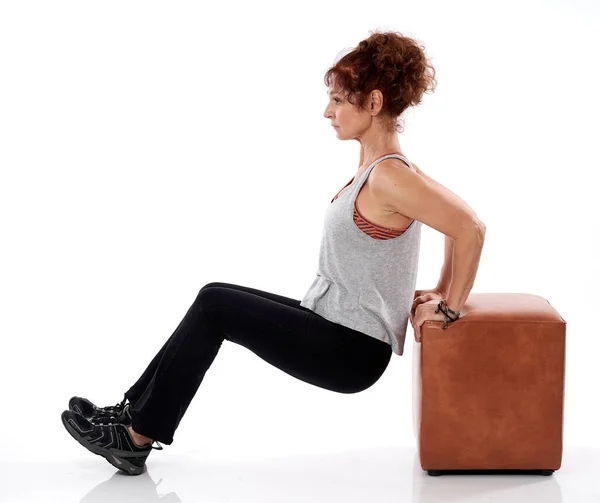 Mujer Mayor Haciendo Ejercicio Una Clase Fitness —  Fotos de Stock