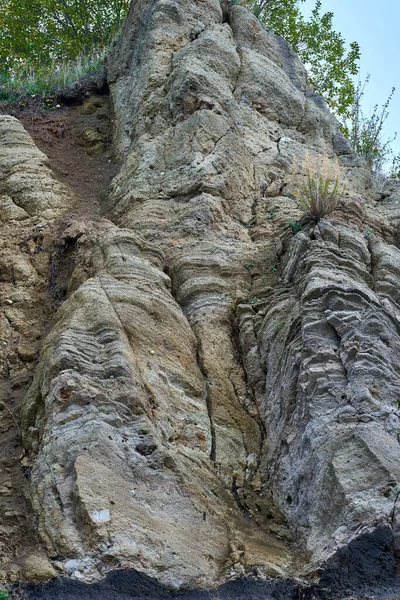 Varias Formaciones Rocosas Capas Geológicas Una Cantera Abandonada — Foto de Stock