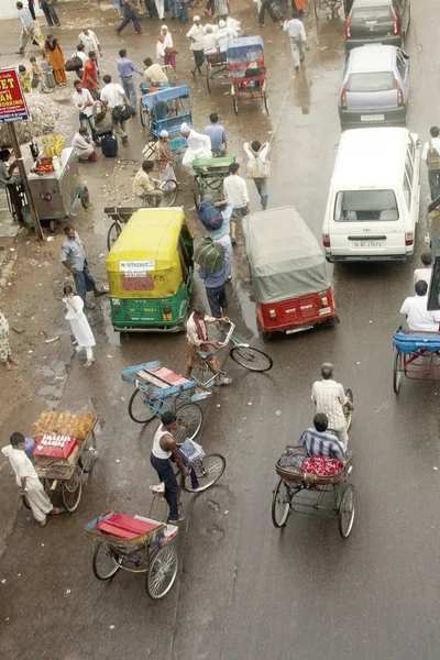 Παλαιό Δελχί Ινδία Ιουλίου 2007 Συνωστισμό Στους Δρόμους Του Παλιό — Φωτογραφία Αρχείου