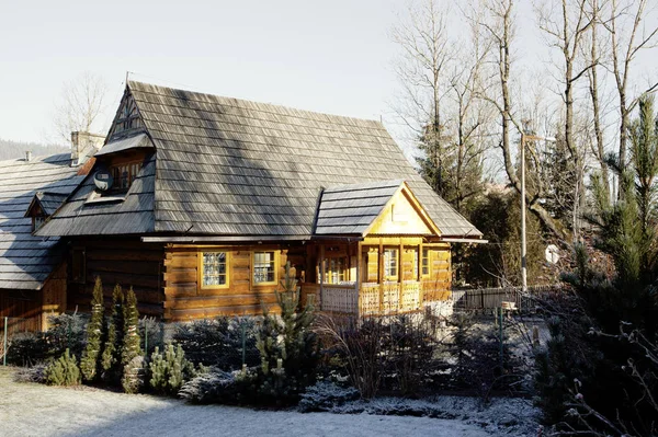 Vista Della Casa Tradizionale Zakopane Polonia — Foto Stock