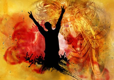 Büyük müzik etkinliği. Poster veya afiş için arkaplan hazır. 