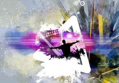 Büyük müzik etkinliği. Poster veya afiş için arkaplan hazır.