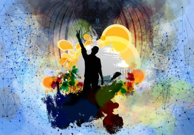 Büyük müzik etkinliği. Poster veya afiş için arkaplan hazır.
