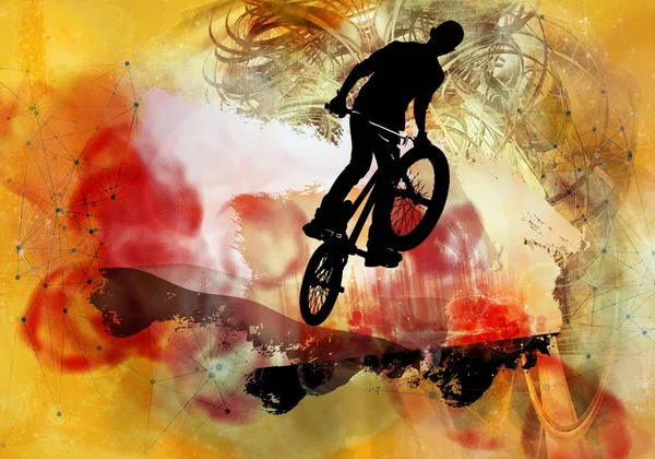Ilustração Vetorial Jumper Bicicleta — Fotografia de Stock