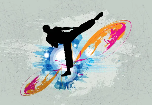 Karate Sport Vektor Illustration — Stockvektor