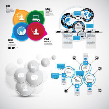 Infographics iş şablonları, vektör çizim
