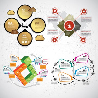 Infographics iş şablonları, vektör çizim
