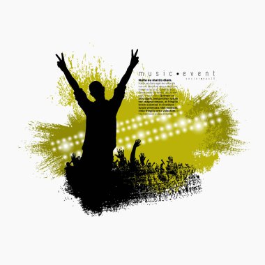 Kalabalık konser kaldırdı elleriyle. Müzik Festivali. 