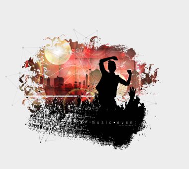 Kalabalık konser kaldırdı elleriyle. Müzik Festivali. 