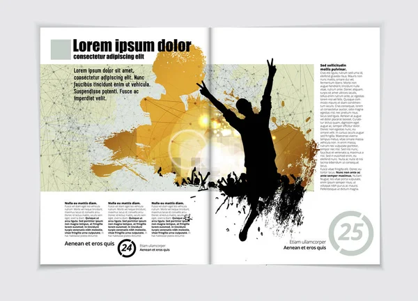 Music Brochure Layout Vector Illustration — Stock Vector