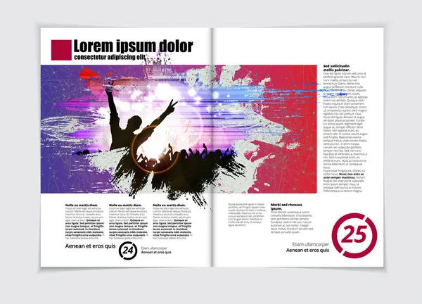 Music Brochure Layout Vector Illustration — Stock Vector